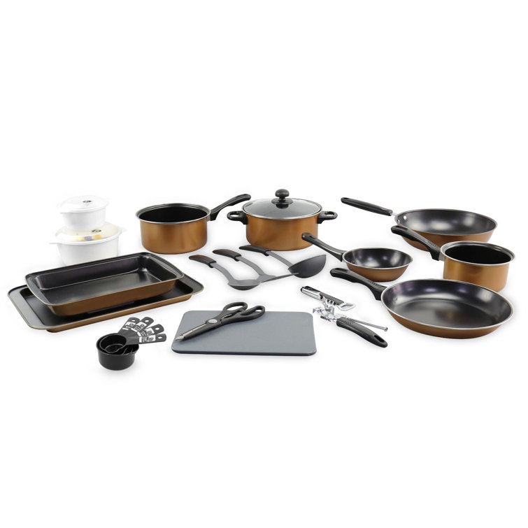 Symple Stuff Kitchen Starter 21 Piece NonStick Carbon Steel Cookware